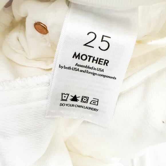 Mother Lil' Mother Lil' Roller Fray Fairest of Them All White Denim Jean Size 25 - Picture 7 of 9